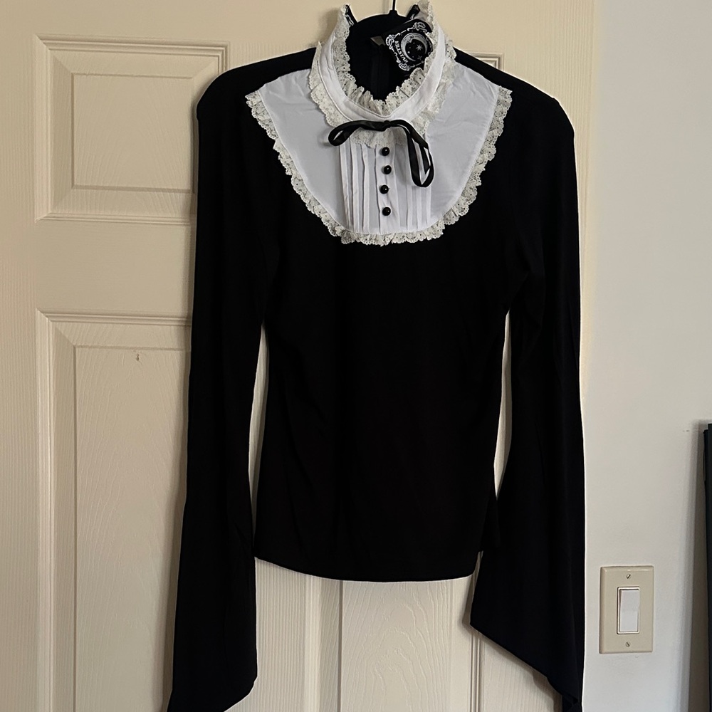 Killstar Elegant Black and White Women's Top